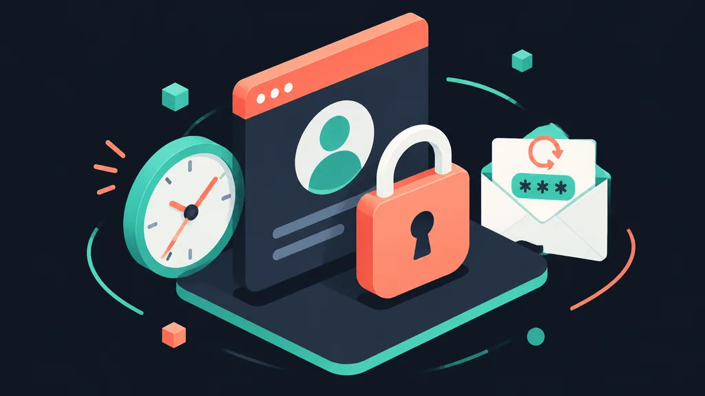 Isometric locked account with padlock and clock